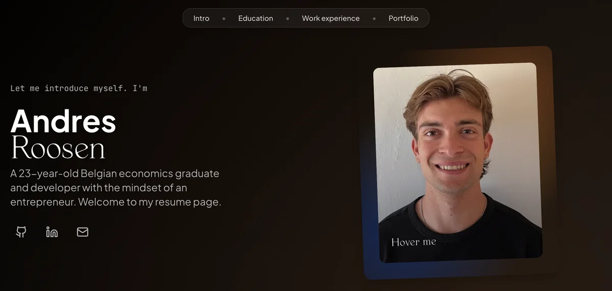 Screenshot of this website