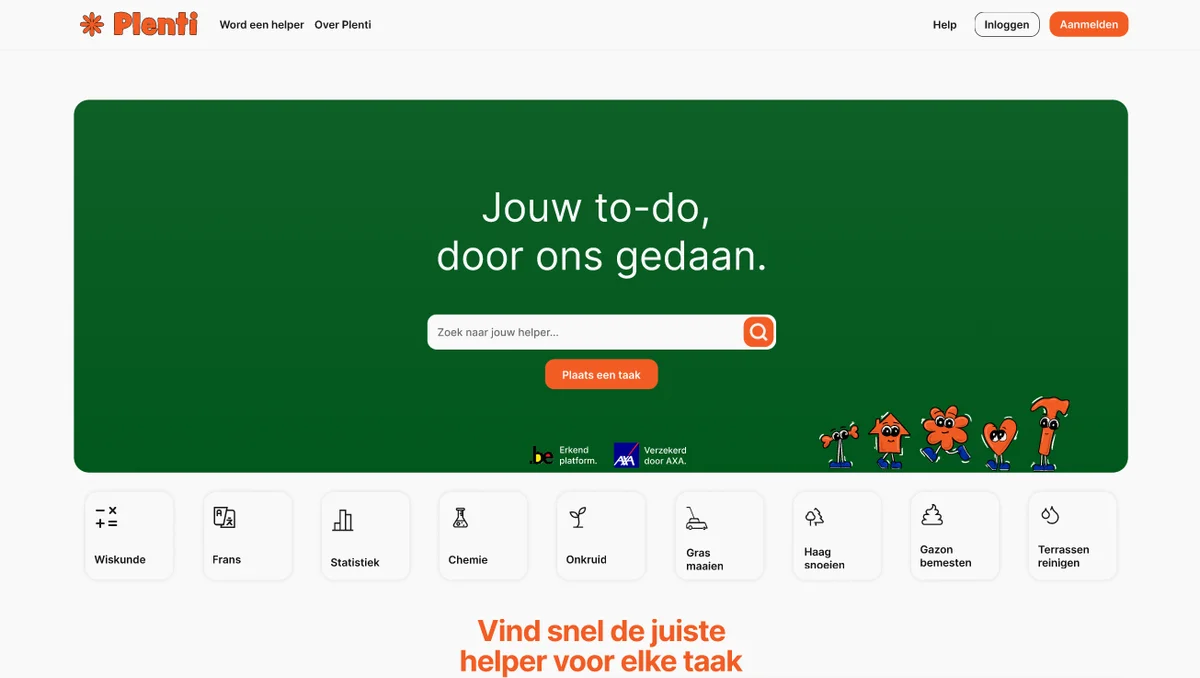 Screenshot of the Plenti platform